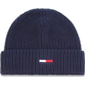 Czapka TOMMY JEANS - Tju Basic Rib Beanie AU0AU00300 496. Niebieskie czapki marki Tommy Jeans, z bawełny. Za 129,00 zł.