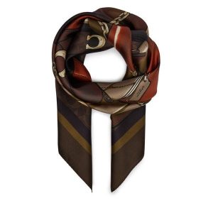 Chusta Coach. Brązowe apaszki i chusty Coach, bez wzorów. Za 399,99 zł.