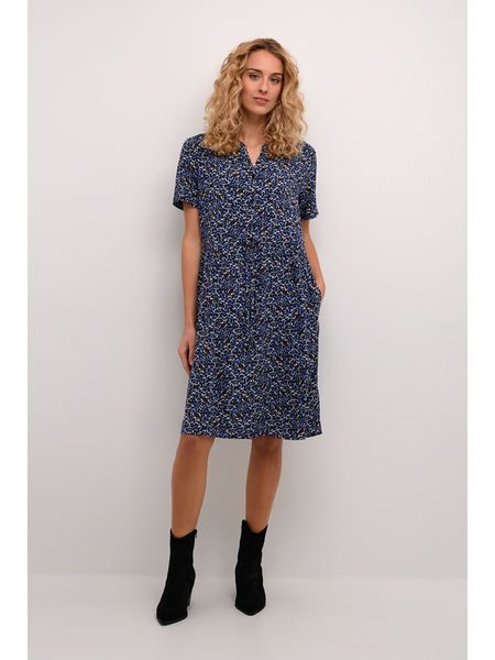 Kaffe Sukienka w kolorze granatowym rozmiar: 34. Niebieskie sukienki Kaffe, na imprezę, s, bez wzorów, z wiskozy, klasyczne, bez kołnierzyka, bez ramiączek, midi. Za 83,62 zł.