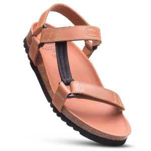 Sandały damskie SCHOLL HEAVEN AD na rzepy. Brązowe buty trekkingowe Scholl, bez wzorów, bez obcasa, bez zapięcia. W wyprzedaży za 296,45 zł.