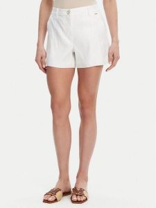 Guess Szorty materiałowe W5GD1W WH5L2 Biały Regular Fit. Białe szorty Guess, z aplikacjami, ze lnu. Za 269,99 zł.
