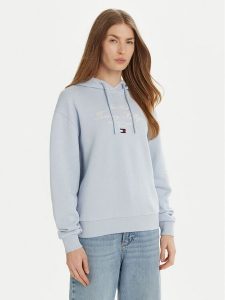 Tommy Hilfiger Bluza Modern Script Graphic WW0WW43842 Błękitny Regular Fit. Niebieskie bluzy TOMMY HILFIGER, xs, bez wzorów, z bawełny, bez kaptura. Za 399,99 zł.