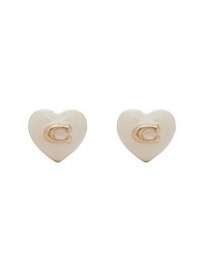 Coach Kolczyki Enamel Heart Stud Earrings 37479226GLD100 Srebrny. Szare kolczyki Coach, metalowe. Za 219,99 zł.