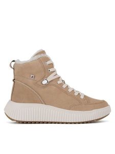 Rieker Revolution Lifestyle Botki W1771-62 Beżowy. Brązowe botki Rieker Revolution Lifestyle, bez wzorów, ze skóry, bez obcasa, na płaskiej podeszwie, bez zapięcia. Za 399,00 zł.