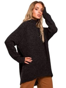 Made of emotion Golf w kolorze antracytowym rozmiar: S/M. Czarne swetry oversize Made Of Emotion, m, bez wzorów, ze splotem, bez ramiączek. Za 210,32 zł.