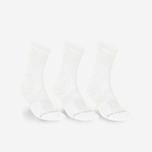 Skarpety sportowe tenis DECATHLON RS 500 wysokie 3 pary. Niebieskie skarpetki ARTENGO, bez wzorów, z bawełny. Za 39,99 zł.