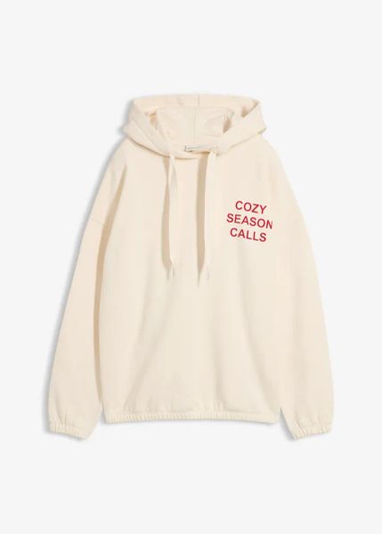 Bluza oversize z czystej bawełny. Brązowe bluzy bonprix, bez wzorów, z bawełny, z kapturem. Za 114,99 zł.