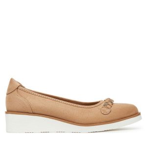 Baleriny Clara Barson. Brązowe balerinki Clara Barson, bez wzorów, bez obcasa, bez zapięcia. Za 119,99 zł.