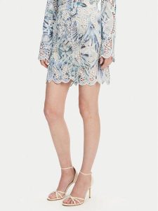 Guess Spódnica mini W5GD1T WHAD2 Niebieski Regular Fit. Niebieskie spódnice Guess, l, z aplikacjami, z syntetyku, mini. Za 329,99 zł.