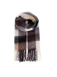 Jenny Fairy Szal 4W4-006-AW24 Brązowy. Brązowe rękawiczki Jenny Fairy, bez wzorów, z poliesteru. Za 59,99 zł.