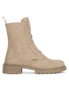 MEXX Botki MI001712343W Beżowy. Brązowe botki Mexx, bez wzorów, ze skóry, bez obcasa, na płaskiej podeszwie, bez zapięcia. Za 299,99 zł.
