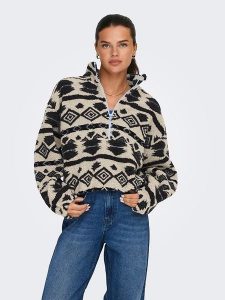 ONLY Bluza polarowa w kolorze kremowo-czarnym rozmiar: M. Brązowe bluzy ONLY, m, bez wzorów, z polaru, bez kaptura. Za 149,31 zł.