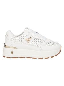 Patrizia Pepe Skórzane sneakersy w kolorze białym rozmiar: 39. Białe trampki Patrizia Pepe, bez wzorów, bez zapięcia. Za 594,39 zł.