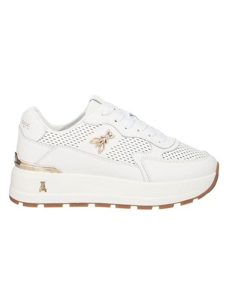Patrizia Pepe Skórzane sneakersy w kolorze białym rozmiar: 39. Białe trampki Patrizia Pepe, bez wzorów, bez zapięcia. Za 509,89 zł.