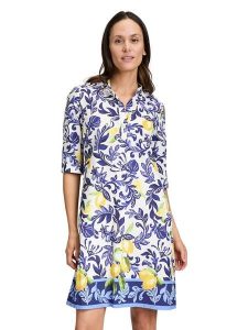 Vera Mont Sukienka w kolorze kremowo-niebieskim rozmiar: 42. Brązowe sukienki Vera Mont, na co dzień, bez wzorów, bez kołnierzyka, bez ramiączek, mini, proste. Za 173,99 zł.