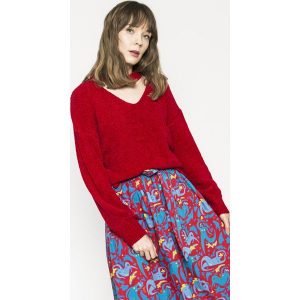 Medicine - Sweter Girl Power. Czerwone swetry klasyczne marki MEDICINE, z dzianiny, z krótkim rękawem. W wyprzedaży za 59,90 zł.