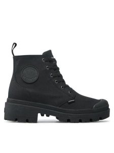 Palladium Trapery Pallabase Twill 96907-008-M Czarny. Czarne buty zimowe Palladium, z materiału, bez obcasa, bez zapięcia. Za 329,99 zł.