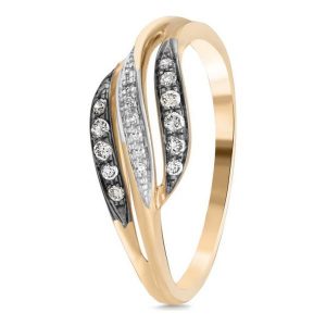 Pierścionek - , Brązowy brylant 0,12ct,diament 0,02ct. Pierścionki marki W.KRUK. Za 1 690,00 zł.