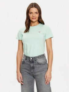 Guess Jeans T-Shirt W4YI10 J1314 Zielony Regular Fit. Zielone kombinezony Guess Jeans, xs, z aplikacjami, z bawełny, bez kołnierzyka, bez ramiączek. Za 89,99 zł.