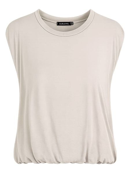 Sublevel Top w kolorze beżowym rozmiar: L/XL. Brązowe topy Sublevel, l, bez wzorów, bez kołnierzyka, bez ramiączek. Za 113,90 zł.