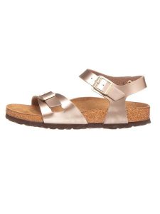 Birkenstock Sandały "Rio" w kolorze jasnobrązowym rozmiar: 38. Brązowe sandały Birkenstock, bez wzorów, z otwartym noskiem, bez obcasa, bez zapięcia. Za 161,34 zł.