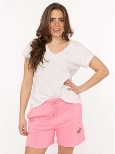 Zwillingsherz Szorty dresowe "Feel Good Club" w kolorze jasnoróżowym rozmiar: L/XL. Różowe szorty Zwillingsherz, bez wzorów, z bawełny. Za 104,99 zł.