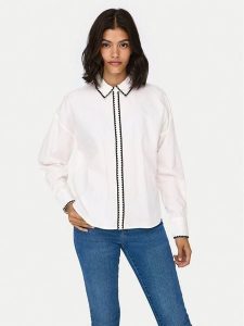 JDY Koszula Lorenzo 15330351 Biały Regular Fit. Białe koszule JDY, xs, bez wzorów, z bawełny, bez kołnierzyka, bez ramiączek. Za 199,99 zł.