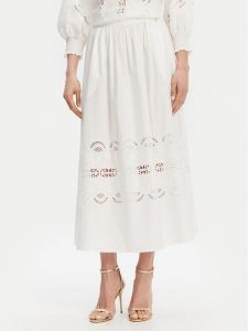 Liu Jo Spódnica midi WA5258 T4853 Biały Regular Fit. Białe spódnice Liu Jo, bez wzorów, z bawełny, midi. Za 459,99 zł.