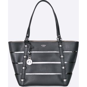 Guess Jeans - Torebka Exie. Brązowe shopper bag marki Guess Jeans, z bawełny. W wyprzedaży za 449,90 zł.