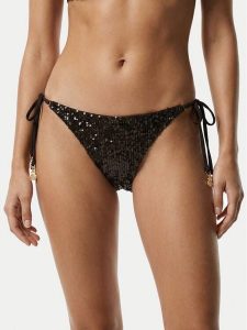 Guess Dół od bikini E6GO04 KBMV0 Brązowy. Brązowe bikini Guess, z aplikacjami, z syntetyku. Za 219,99 zł.