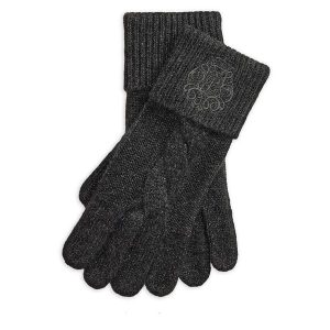 Rękawiczki LAUREN RALPH LAUREN. Szare rękawiczki Lauren Ralph Lauren, bez wzorów, z dzianiny. Za 329,99 zł.