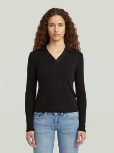 G-Star Koszulka polo w kolorze czarnym rozmiar: M. Czarne bluzki G-Star, m, bez wzorów, z bawełny, retro, bez kołnierzyka, bez ramiączek. Za 126,45 zł.