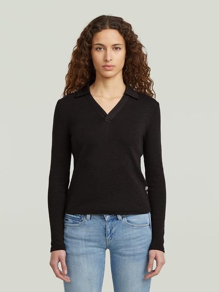 G-Star Koszulka polo w kolorze czarnym rozmiar: M. Czarne bluzki G-Star, m, bez wzorów, z bawełny, retro, bez kołnierzyka, bez ramiączek. Za 139,54 zł.