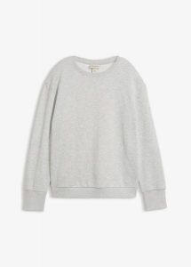 Bluza oversize z miękkiej mieszanki bawełny. Szare bluzy bonprix, bez wzorów, z bawełny, bez kaptura. Za 109,99 zł.