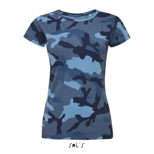 Koszulka damska Sol's Camo. Niebieskie koszulki sportowe SOL'S, bez wzorów, bez ramiączek. Za 134,00 zł.