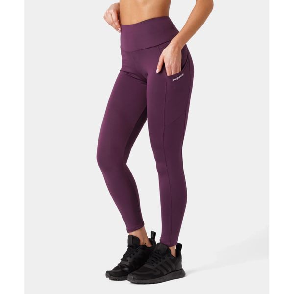 Legginsy z kieszeniami Carpatree Libra fioletowe. Fioletowe legginsy Carpatree, bez wzorów, z materiału, z podwyższonym stanem. Za 149,99 zł.