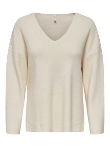 ONLY Sweter w kolorze kremowym rozmiar: S. Brązowe swetry oversize ONLY, s, bez wzorów, ze splotem, bez ramiączek. Za 79,03 zł.