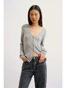 AUTHENTIC CASHMERE Kaszmirowy kardigan "Chalais" w kolorze szarym rozmiar: S. Szare kardigany AUTHENTIC CASHMERE, z kaszmiru. Za 326,32 zł.