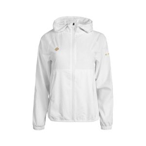 Lekka kurtka wiatrówka ENNA, oddychająca i wodoodporna z kapturem. Białe kurtki Izas, bez wzorów, z kapturem. Za 278,22 zł.