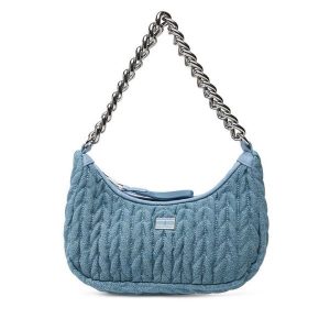 Torebka Tommy Jeans. Niebieskie torebki klasyczne Tommy Jeans, bez wzorów, z denimu, bez dodatków. Za 259,99 zł.
