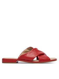 Caprice Klapki 9-27101-46 Czerwony. Czerwone klapki Caprice, bez wzorów, ze skóry, bez obcasa. Za 255,99 zł.