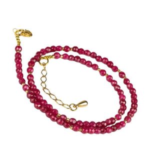 RIO Naszyjnik rubelity delikatny srebro pozłacane. Czerwone naszyjniki Samba Gems, z hematytem, pozłacane. Za 299,00 zł.