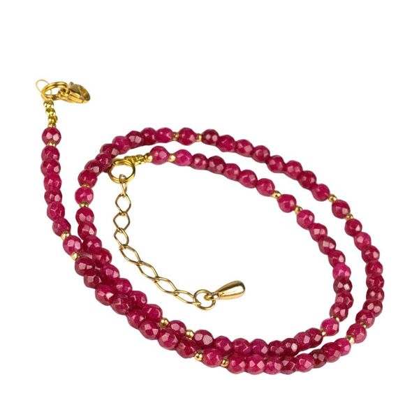 RIO Naszyjnik rubelity delikatny srebro pozłacane. Czerwone naszyjniki Samba Gems, z hematytem, pozłacane. Za 299,00 zł.