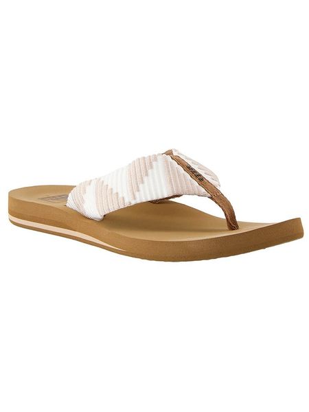 Reef Japonki "Spring" w kolorze jasnobrązowo-beżowym rozmiar: 37,5. Brązowe klapki Reef, bez wzorów, z tkaniny, z otwartym noskiem, bez obcasa. Za 94,95 zł.