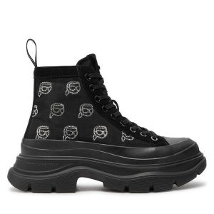 Trapery KARL LAGERFELD. Czarne buty zimowe KARL LAGERFELD, bez obcasa, bez zapięcia. Za 969,99 zł.