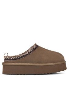 DeeZee Śniegowce 0B780P-P Khaki. Brązowe buty zimowe DeeZee, ze skóry, bez obcasa, bez zapięcia. Za 249,99 zł.