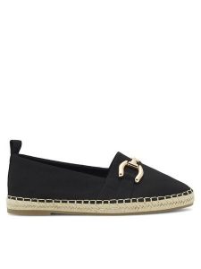 DeeZee Espadryle WSS21182-01 Czarny. Czarne espadryle DeeZee, bez wzorów, z materiału, bez obcasa. Za 89,99 zł.
