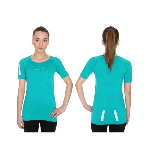 Koszulka damska krótki rękaw Brubeck Athletic lazurowa zieleń M SS11080. Niebieskie koszule nocne Brubeck, bez wzorów, bez ramiączek. Za 109,00 zł.
