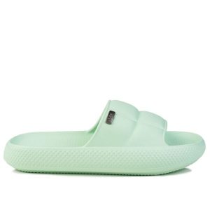 Klapki damskie sportowe Lee MAYA SLIDER WOMEN LOW. Zielone klapki Lee, bez wzorów, z materiału, bez obcasa. Za 89,00 zł.