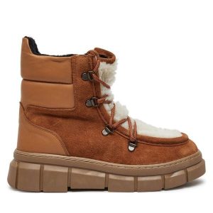 Trapery Piazza. Brązowe buty zimowe Piazza, bez obcasa, bez zapięcia. Za 639,99 zł.